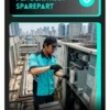 Teknisi Nsantara service ac sedang mengganti sperpart AC di area Depok